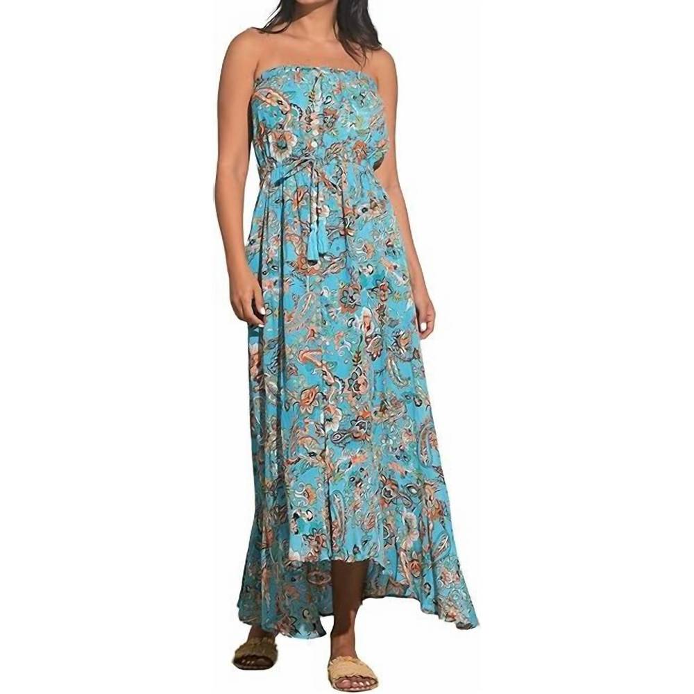 Elan Blue Floral Maxi Dress